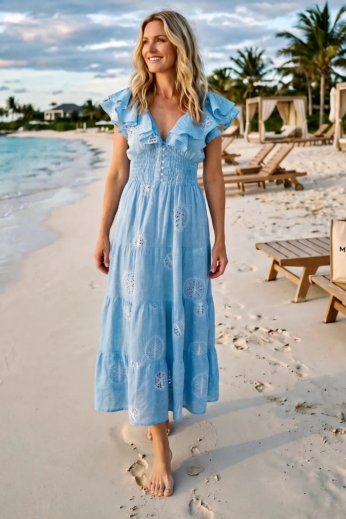 POSITANO COUTURE HAWAI DRESS - RIC AZZURRO – MaruschkadeMargo
