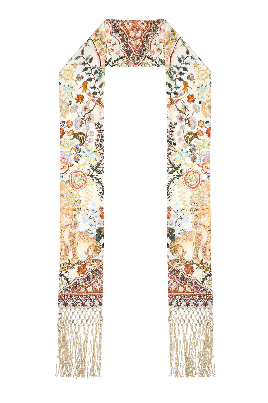 Long skinny silk scarf hot sale