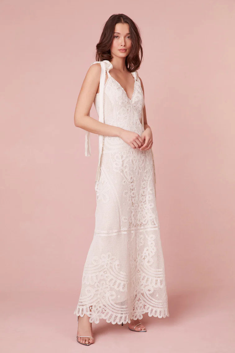 LOVESHACKFANCY LORA LACE MAXI DRESS