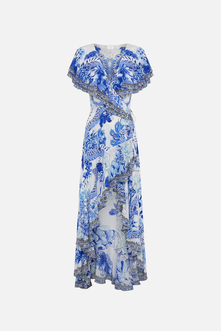 CAMILLA Frill sleeve long SILK dress Heart of a dragon  MaruschkadeMargo